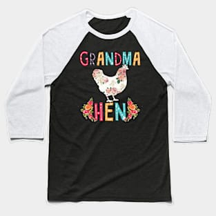 Grandma Hen chicken floral Baseball T-Shirt